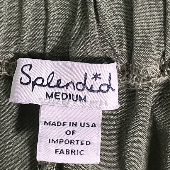 Splendid dusty olive pockets elastic legs Rayon Voile Jogger Pant - Picture 3 of 8